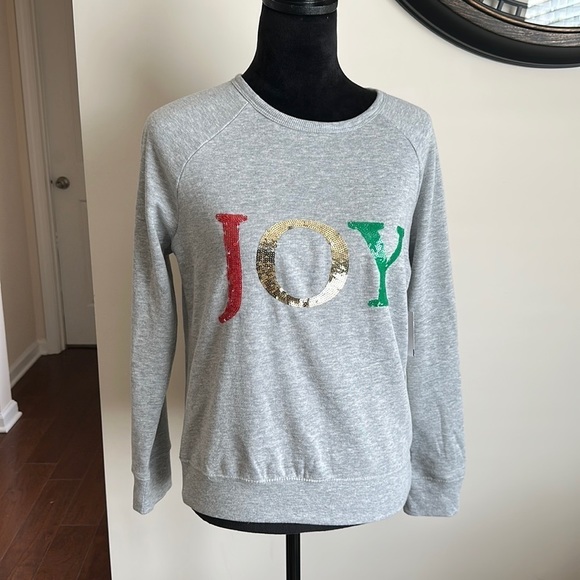 Caslon Sweaters - CASLON Joy Gray Embellished Sweatshirt